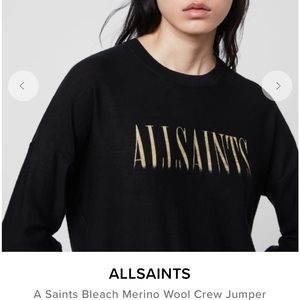 EUC ALLSAINTS merino wool crew neck sweater.